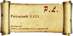 Potucsek Lili névjegykártya